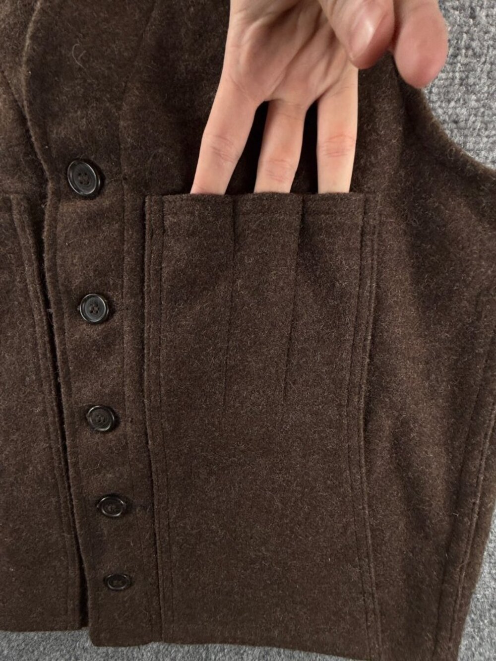 CC Filson Mackinaw Virgin Wool Vest Brown Size 40 Style 20 Pockets Sleeveless - Picture 11 of 15
